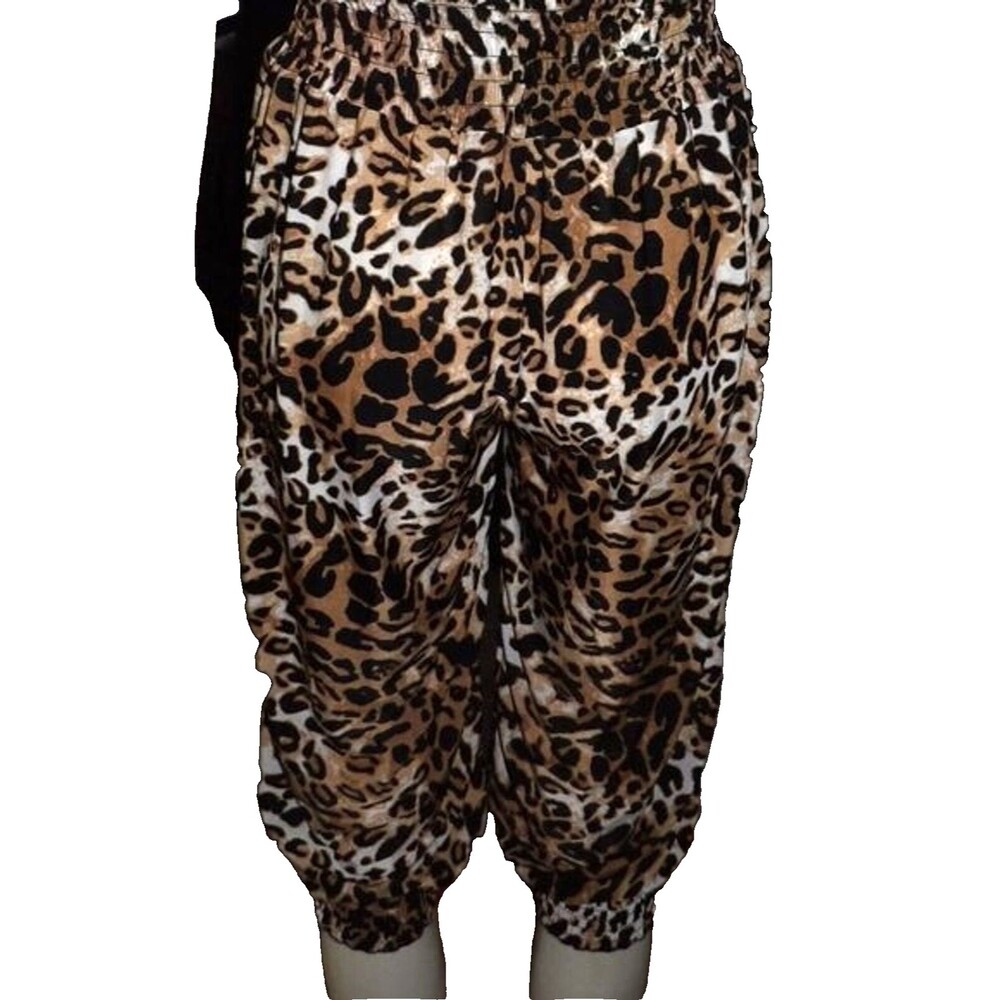Leopard Print One Piece Jumpsuit Romper Lace Back Size M/L READ Silk Polyester - Picture 4 of 9